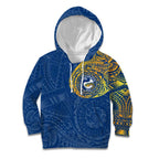 Personalized Parramatta Eels Kid Hoodie Polynesian Tribal Chest and Sleeve Tattoo