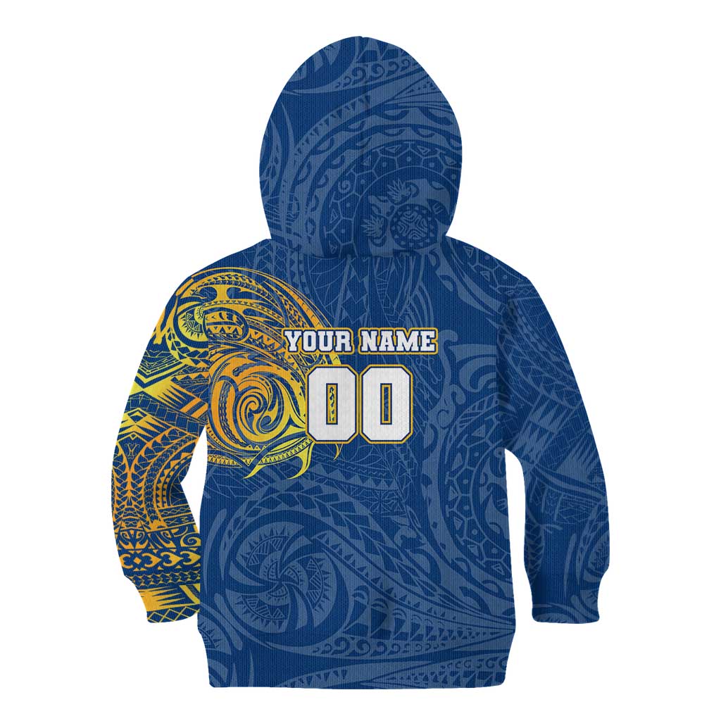 Personalized Parramatta Eels Kid Hoodie Polynesian Tribal Chest and Sleeve Tattoo