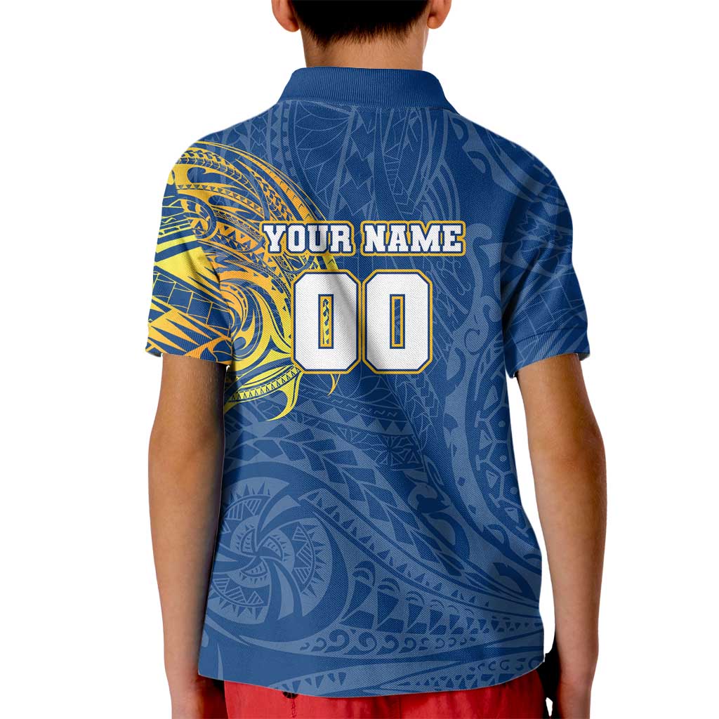 Personalized Parramatta Eels Kid Polo Shirt Polynesian Tribal Chest and Sleeve Tattoo