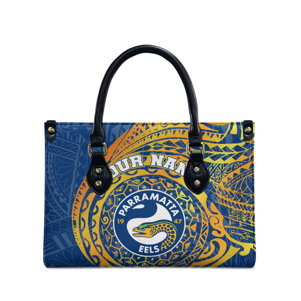 Personalized Parramatta Eels Leather Bag Polynesian Tribal Chest and Sleeve Tattoo