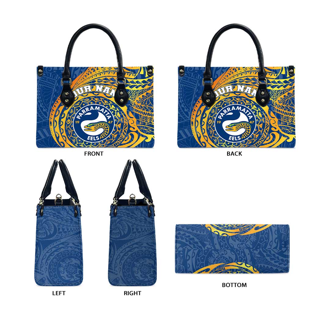 Personalized Parramatta Eels Leather Bag Polynesian Tribal Chest and Sleeve Tattoo