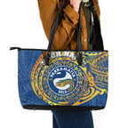 Personalized Parramatta Eels Leather Tote Bag Polynesian Tribal Chest and Sleeve Tattoo