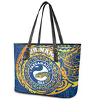 Personalized Parramatta Eels Leather Tote Bag Polynesian Tribal Chest and Sleeve Tattoo
