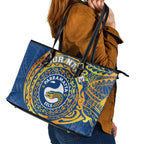 Personalized Parramatta Eels Leather Tote Bag Polynesian Tribal Chest and Sleeve Tattoo