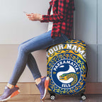 Personalized Parramatta Eels Luggage Cover Polynesian Tribal Chest and Sleeve Tattoo