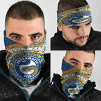 Personalized Parramatta Eels Neck Gaiter Polynesian Tribal Chest and Sleeve Tattoo