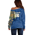 Personalized Parramatta Eels Off Shoulder Sweater Polynesian Tribal Chest and Sleeve Tattoo