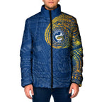 Personalized Parramatta Eels Padded Jacket Polynesian Tribal Chest and Sleeve Tattoo