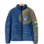 Personalized Parramatta Eels Padded Jacket Polynesian Tribal Chest and Sleeve Tattoo