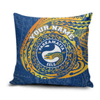 Personalized Parramatta Eels Pillow Cover Polynesian Tribal Chest and Sleeve Tattoo