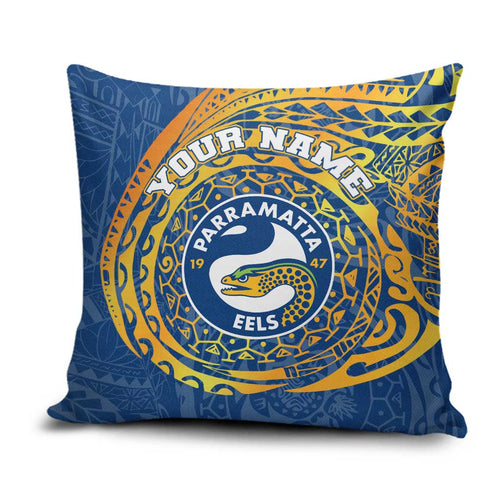 Personalized Parramatta Eels Pillow Cover Polynesian Tribal Chest and Sleeve Tattoo