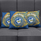Personalized Parramatta Eels Pillow Cover Polynesian Tribal Chest and Sleeve Tattoo