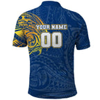 Personalized Parramatta Eels Polo Shirt Polynesian Tribal Chest and Sleeve Tattoo