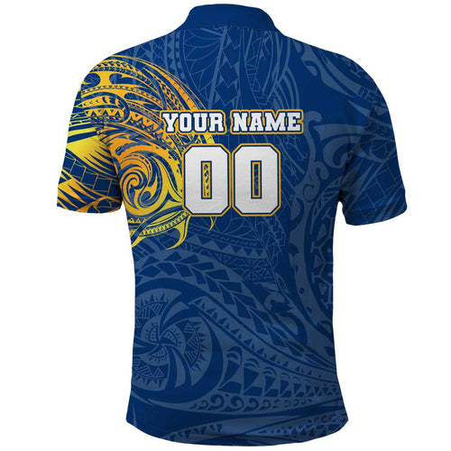 Personalized Parramatta Eels Polo Shirt Polynesian Tribal Chest and Sleeve Tattoo