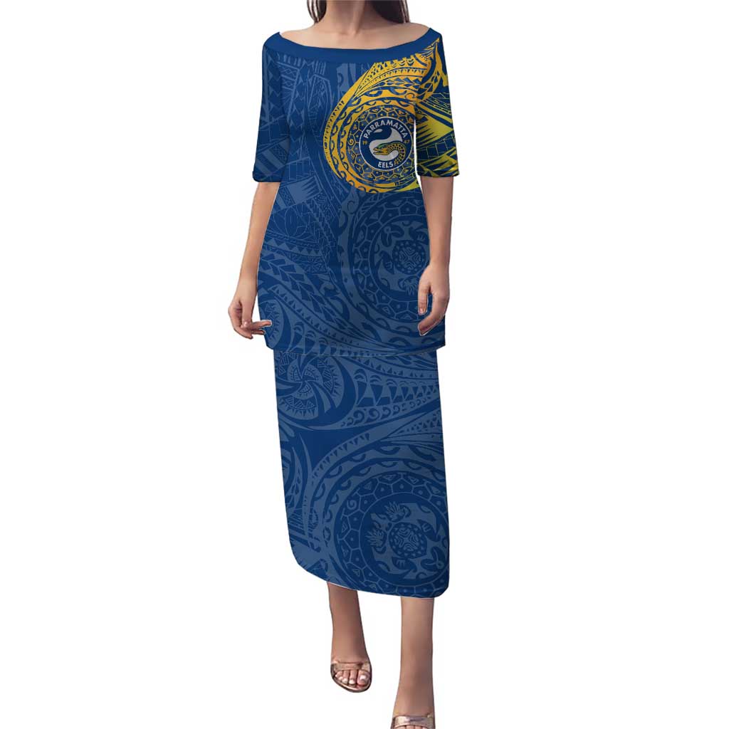 Personalized Parramatta Eels Puletasi Polynesian Tribal Chest and Sleeve Tattoo