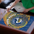 Personalized Parramatta Eels Puzzle Polynesian Tribal Chest and Sleeve Tattoo