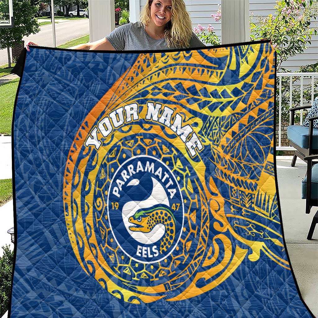 Personalized Parramatta Eels Quilt Polynesian Tribal Chest and Sleeve Tattoo