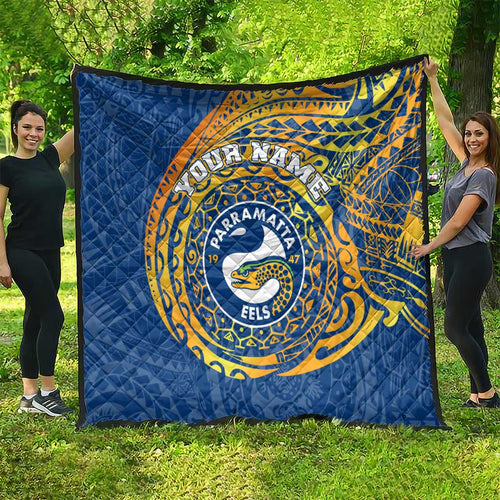 Personalized Parramatta Eels Quilt Polynesian Tribal Chest and Sleeve Tattoo
