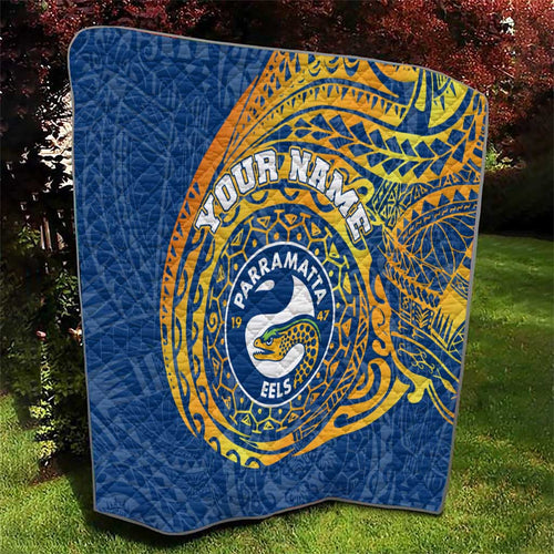 Personalized Parramatta Eels Quilt Polynesian Tribal Chest and Sleeve Tattoo