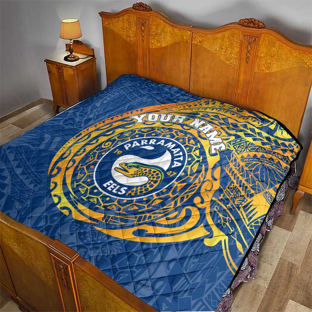 Personalized Parramatta Eels Quilt Polynesian Tribal Chest and Sleeve Tattoo