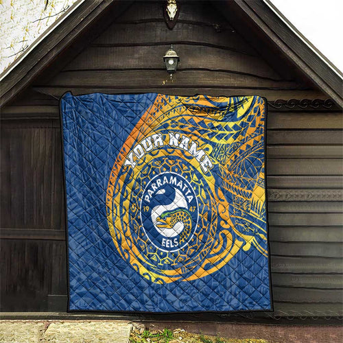 Personalized Parramatta Eels Quilt Polynesian Tribal Chest and Sleeve Tattoo