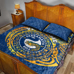 Personalized Parramatta Eels Quilt Bed Set Polynesian Tribal Chest and Sleeve Tattoo