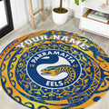 Personalized Parramatta Eels Round Carpet Polynesian Tribal Chest and Sleeve Tattoo