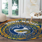 Personalized Parramatta Eels Round Carpet Polynesian Tribal Chest and Sleeve Tattoo