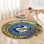 Personalized Parramatta Eels Round Carpet Polynesian Tribal Chest and Sleeve Tattoo