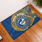 Personalized Parramatta Eels Rubber Doormat Polynesian Tribal Chest and Sleeve Tattoo