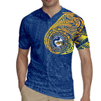 Personalized Parramatta Eels Rugby Jersey Polynesian Tribal Chest and Sleeve Tattoo