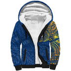 Personalized Parramatta Eels Sherpa Hoodie Polynesian Tribal Chest and Sleeve Tattoo