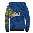 Personalized Parramatta Eels Sherpa Hoodie Polynesian Tribal Chest and Sleeve Tattoo