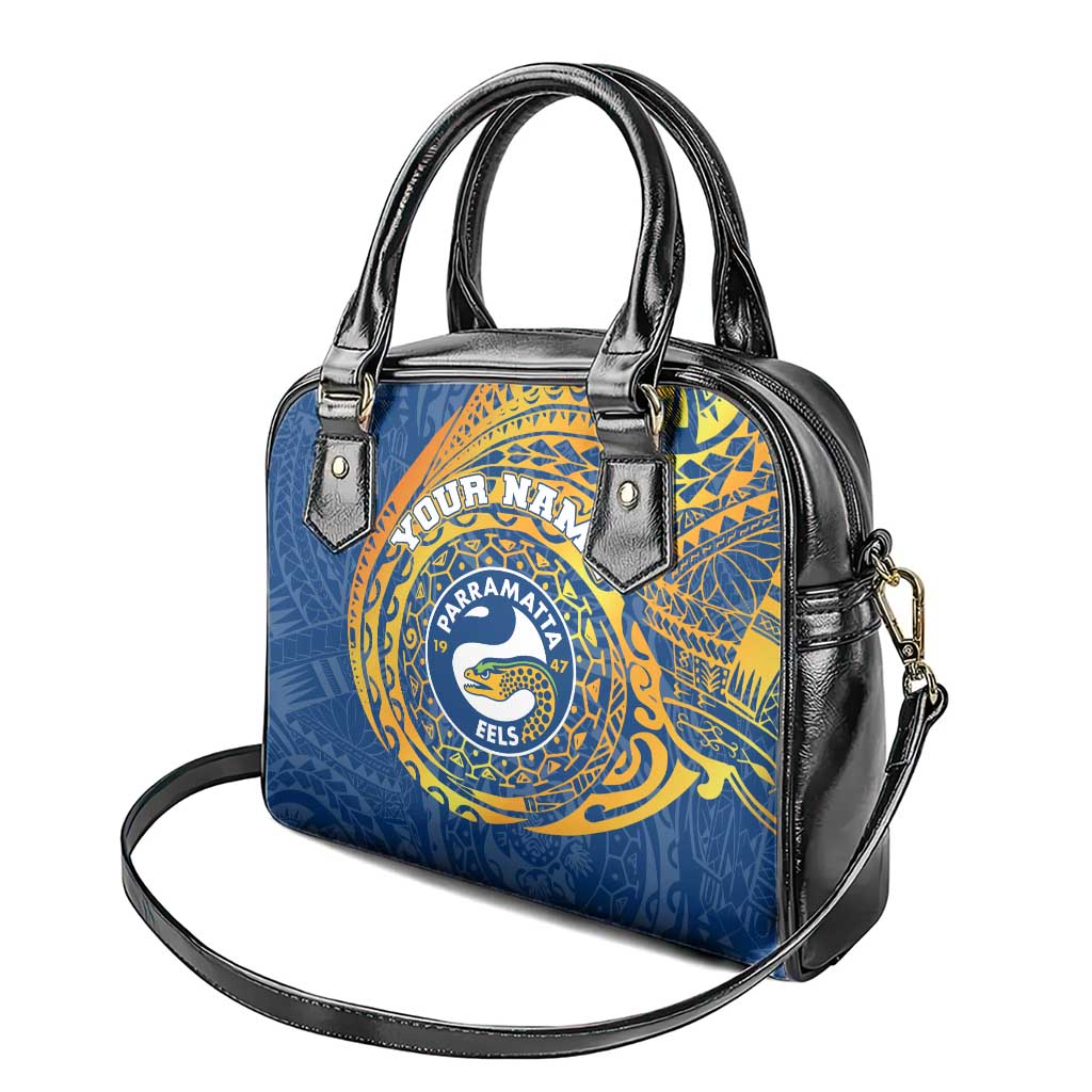 Personalized Parramatta Eels Shoulder Handbag Polynesian Tribal Chest and Sleeve Tattoo