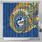 Personalized Parramatta Eels Shower Curtain Polynesian Tribal Chest and Sleeve Tattoo