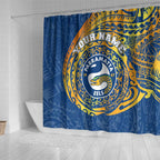 Personalized Parramatta Eels Shower Curtain Polynesian Tribal Chest and Sleeve Tattoo
