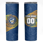 Personalized Parramatta Eels Skinny Tumbler Polynesian Tribal Chest and Sleeve Tattoo