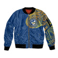 Personalized Parramatta Eels Sleeve Zip Bomber Jacket Polynesian Tribal Chest and Sleeve Tattoo