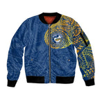 Personalized Parramatta Eels Sleeve Zip Bomber Jacket Polynesian Tribal Chest and Sleeve Tattoo