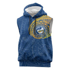 Personalized Parramatta Eels Sleeveless Hoodie Polynesian Tribal Chest and Sleeve Tattoo