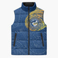 Personalized Parramatta Eels Sleeveless Puffer Jacket Polynesian Tribal Chest and Sleeve Tattoo