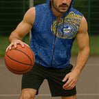 Personalized Parramatta Eels Sleeveless Zip Hoodie Polynesian Tribal Chest and Sleeve Tattoo