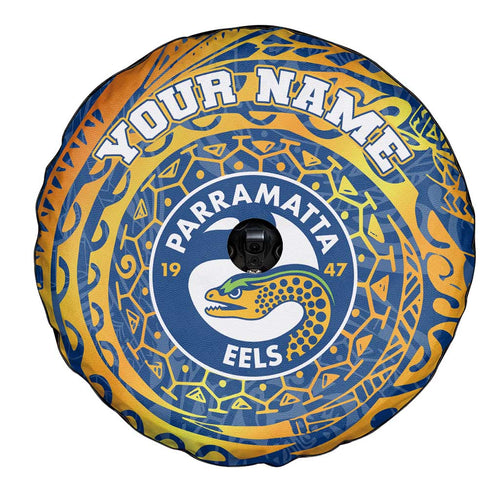 Personalized Parramatta Eels Spare Tire Cover Polynesian Tribal Chest and Sleeve Tattoo