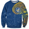 Personalized Parramatta Eels Sweatshirt Polynesian Tribal Chest and Sleeve Tattoo
