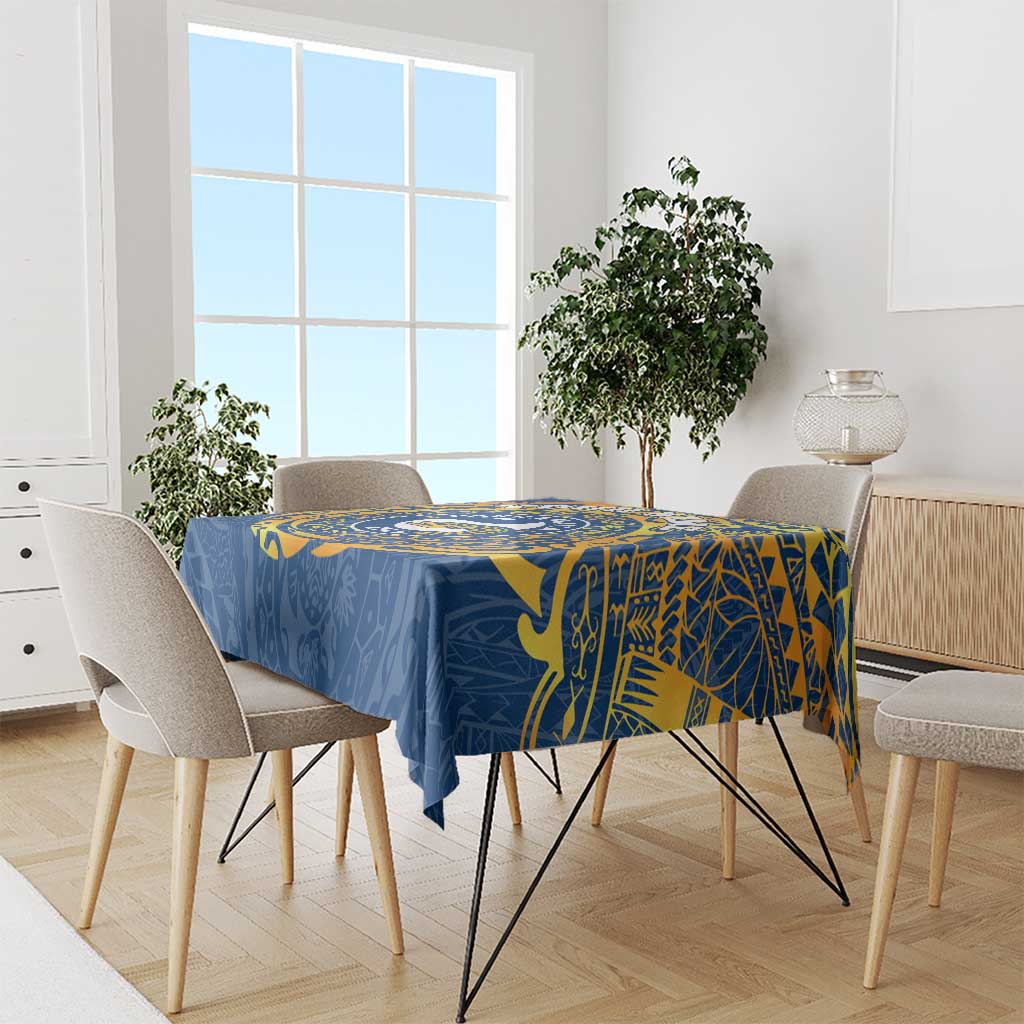 Personalized Parramatta Eels Tablecloth Polynesian Tribal Chest and Sleeve Tattoo