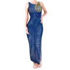 Personalized Parramatta Eels Tank Maxi Dress Polynesian Tribal Chest and Sleeve Tattoo