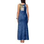 Personalized Parramatta Eels Tank Maxi Dress Polynesian Tribal Chest and Sleeve Tattoo