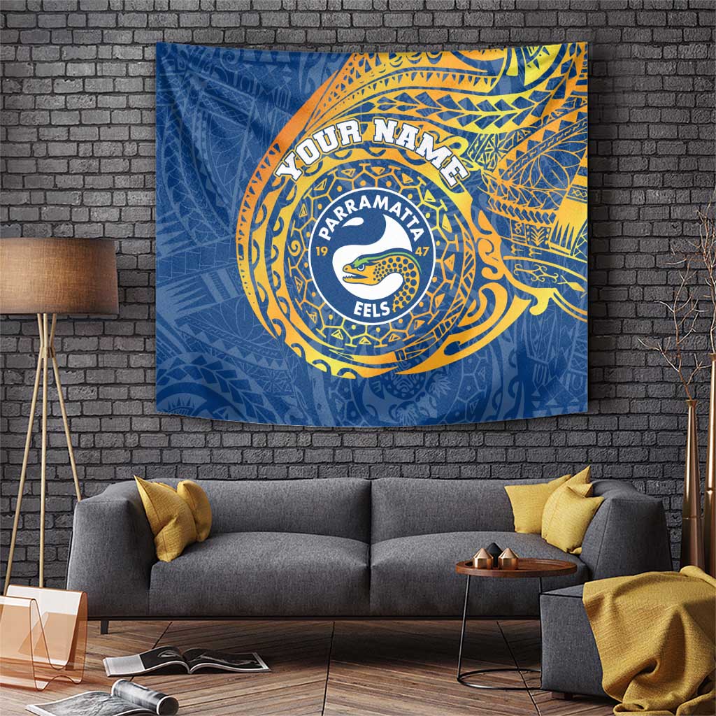 Personalized Parramatta Eels Tapestry Polynesian Tribal Chest and Sleeve Tattoo