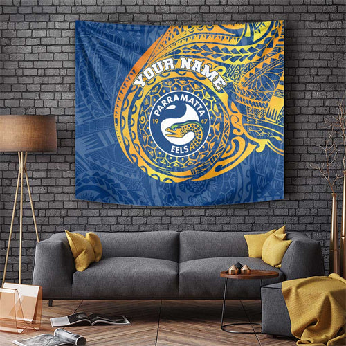 Personalized Parramatta Eels Tapestry Polynesian Tribal Chest and Sleeve Tattoo