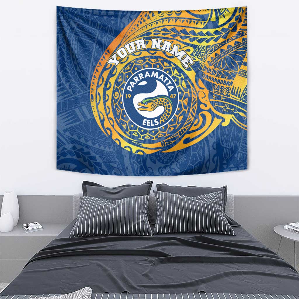 Personalized Parramatta Eels Tapestry Polynesian Tribal Chest and Sleeve Tattoo
